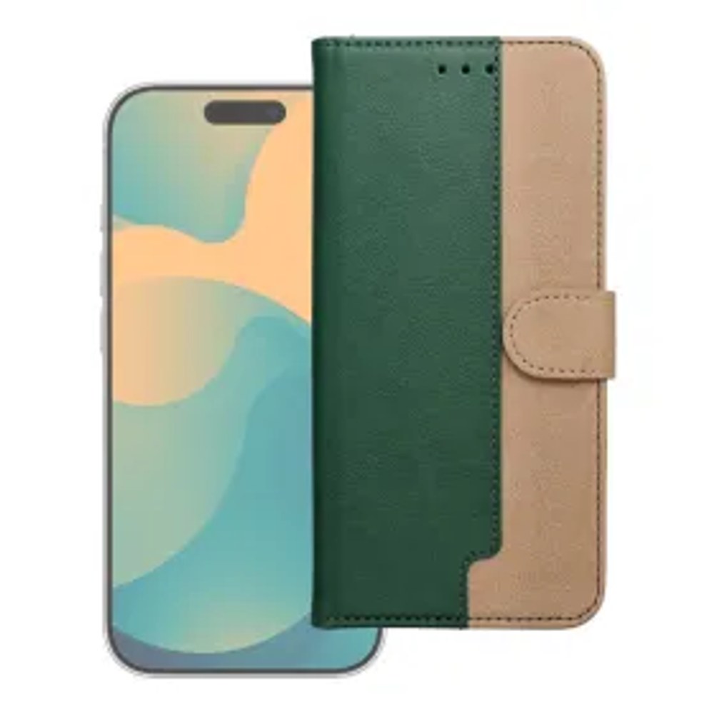 Flipové pouzdro pro Motorola G17 POWER Split Book zelené a zlaté
