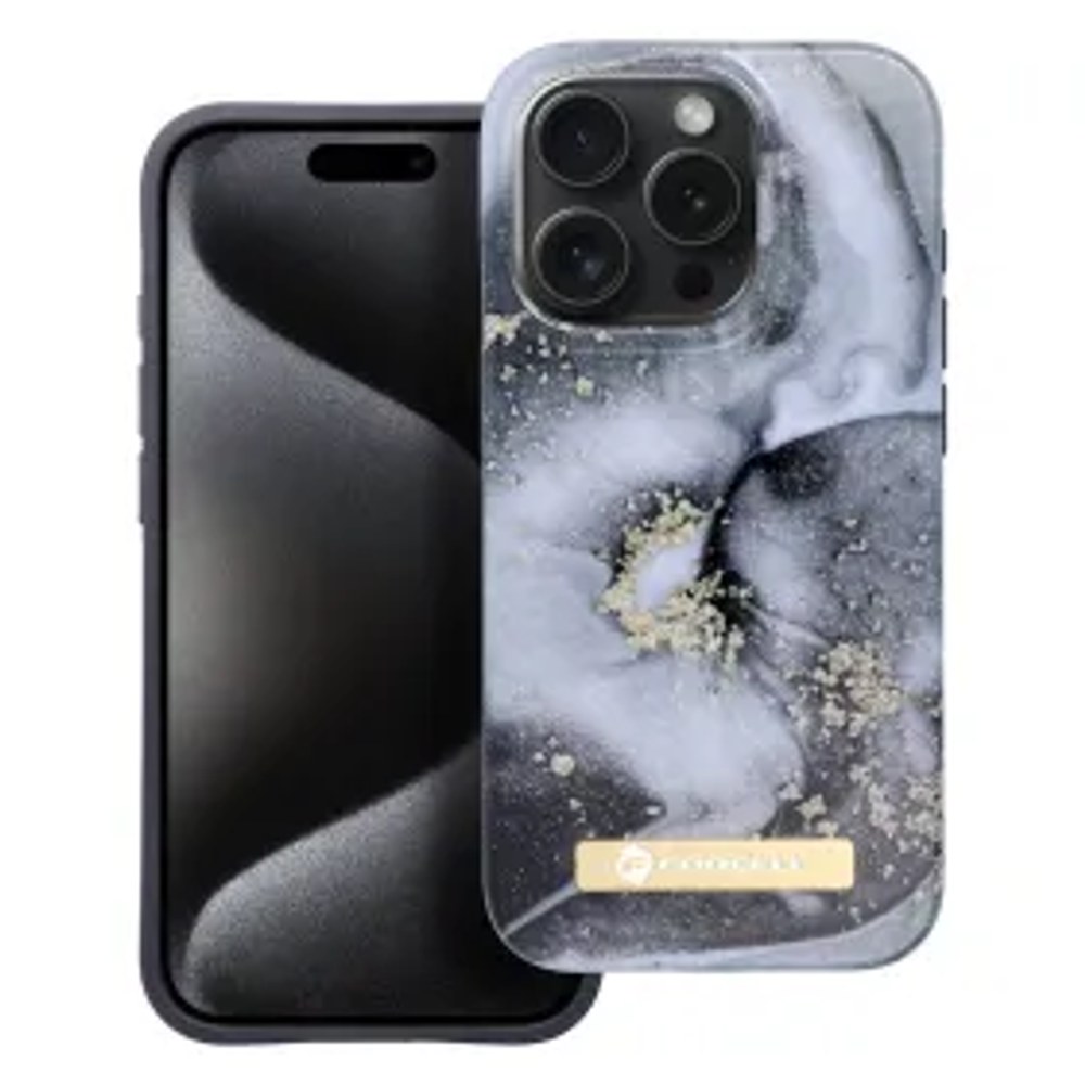 Pouzdro F-PROTECT Mirage kompatibilní s MagSafe pro IPHONE 15 PRO mramorová mlha