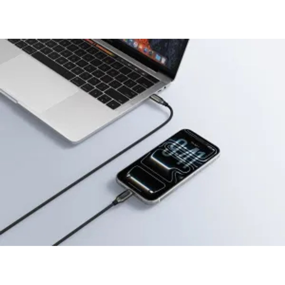Kabel s LED displejem, typ C – typ C, VEGER PD 5 A, 100 W, CC1-XHJ, 1,5 m, černý