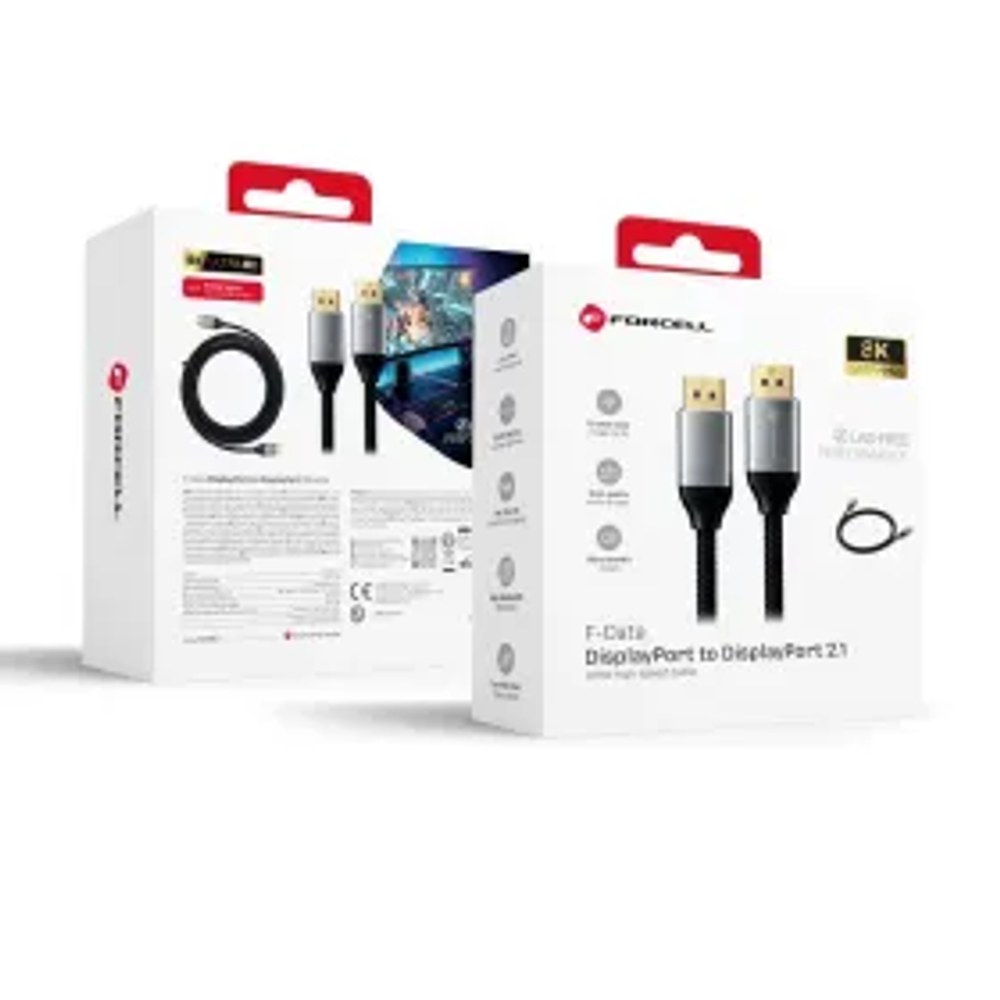Kabel DisplayPort – DisplayPort 2.1 16K 60 Hz/8K 120 Hz/4K 240 Hz – vysokorychlostní, HDR, Ethernet, G-SYNC/FreeSync, 80 Gbps, 2 m, černý