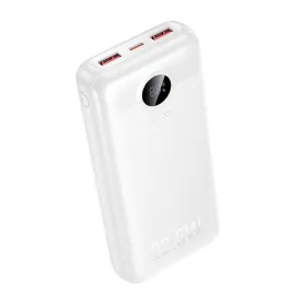 Powerbanka Hoco 20 000 mAh QC 22,5 W + PD 20 W s LED diodou J172A, bílá