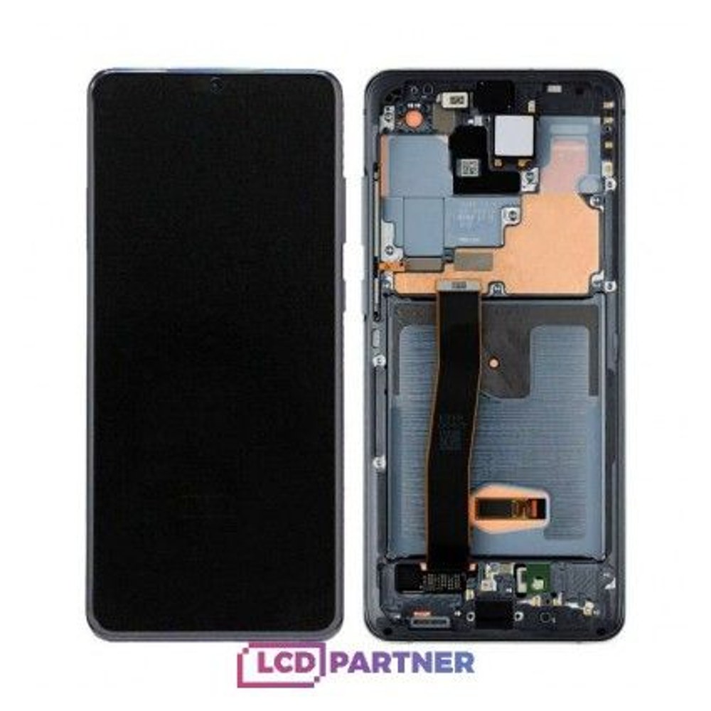 Samsung Galaxy S20 Ultra SM-G988F LCD + dotyková deska + black přední kryt - oled otisk prstu