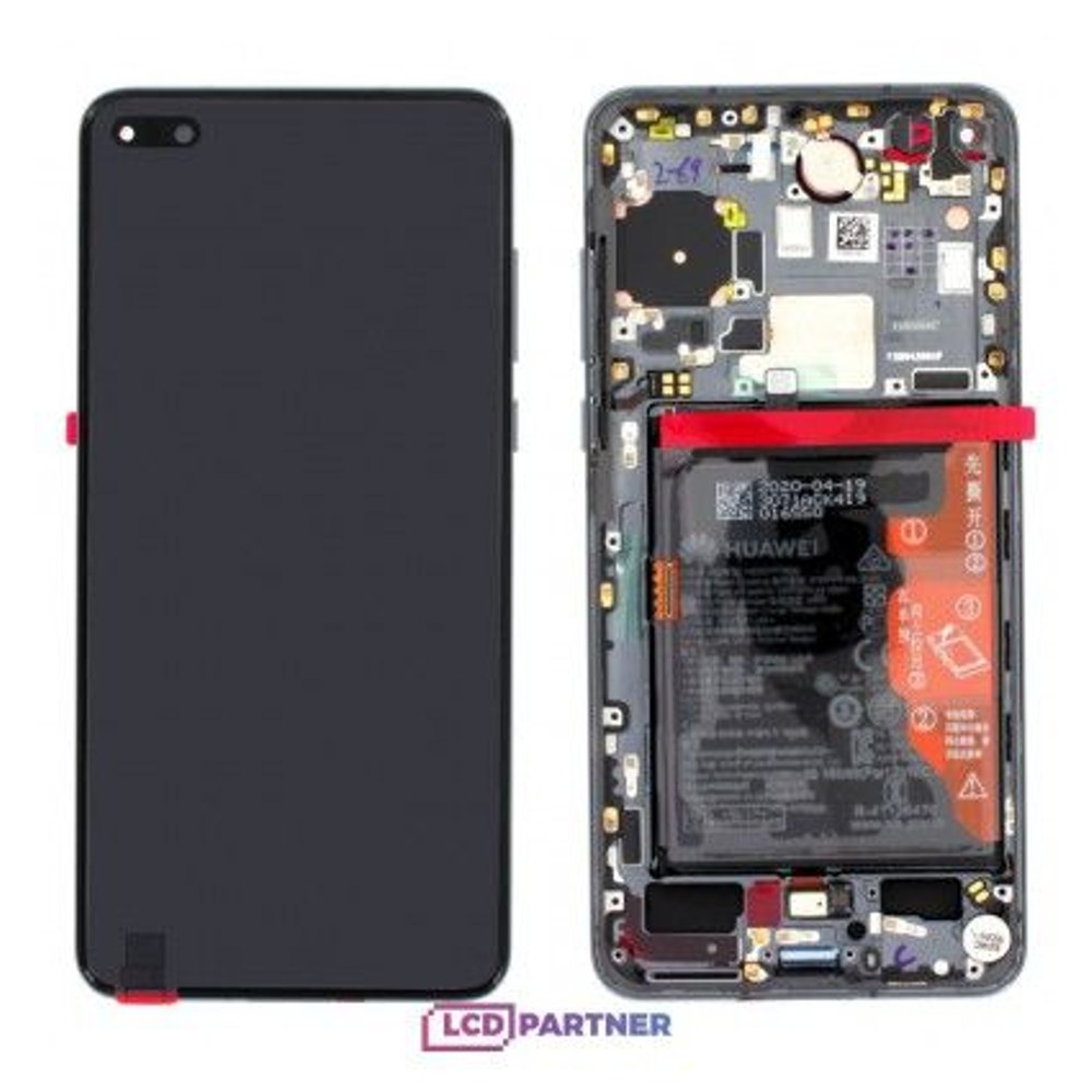 Huawei P40 (ANA-LX4, ANA-LNX9) LCD + dotyková deska + rámeček + malé části černá - originál