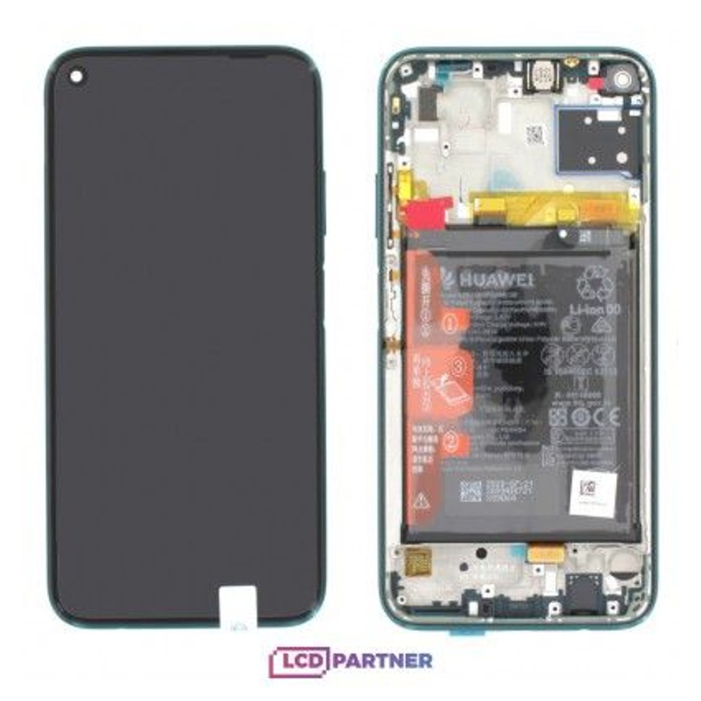Huawei P40 Lite (JNY-L21A, JNY-L01A, JNY-L21B, JNY-LX1) LCD + dotyková deska + rámeček + malé části zelené - originál