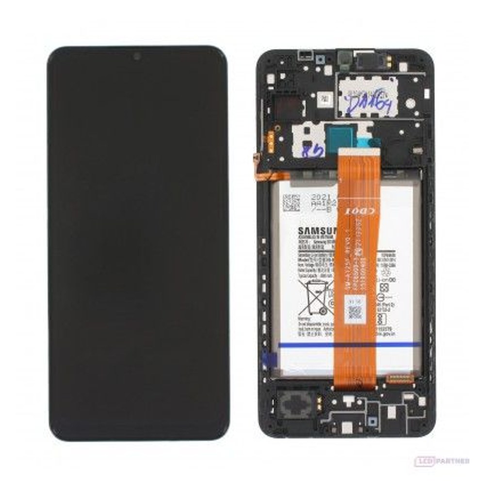 Samsung Galaxy A12 (SM-A127F) LCD + dotyková deska + přední kryt black - originál