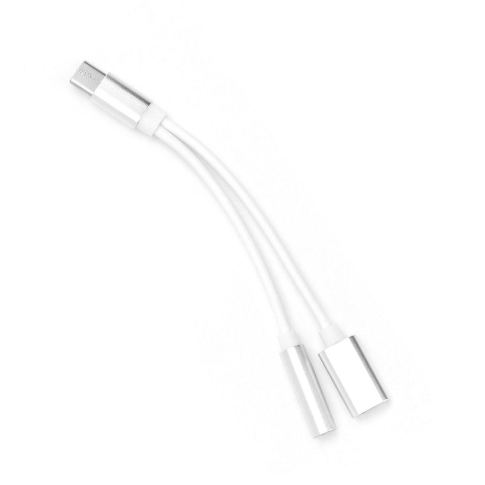 Adaptér HF/audio + nabíjení typu C na Jack 3,5mm bílý