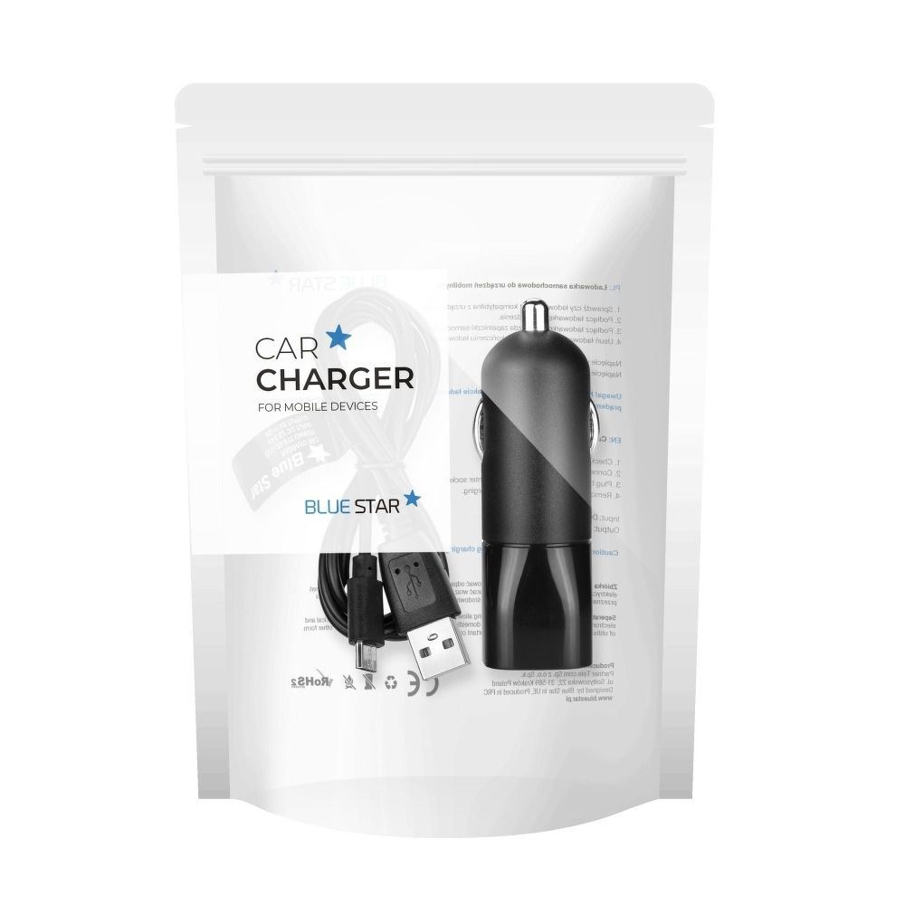 Nabíječka do auta Micro USB 2A (Universal) + kabel Blue Star