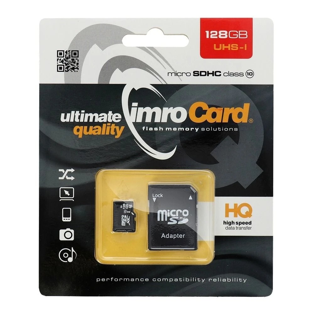 Paměťová karta Imro microSD 128GB s adaptérem / Class 10 UHS