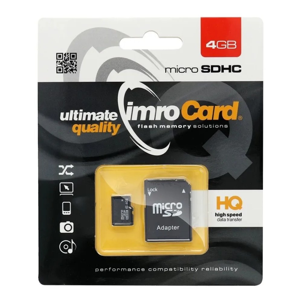 Paměťová karta Imro microSD 4GB s adaptérem / Class 10 UHS