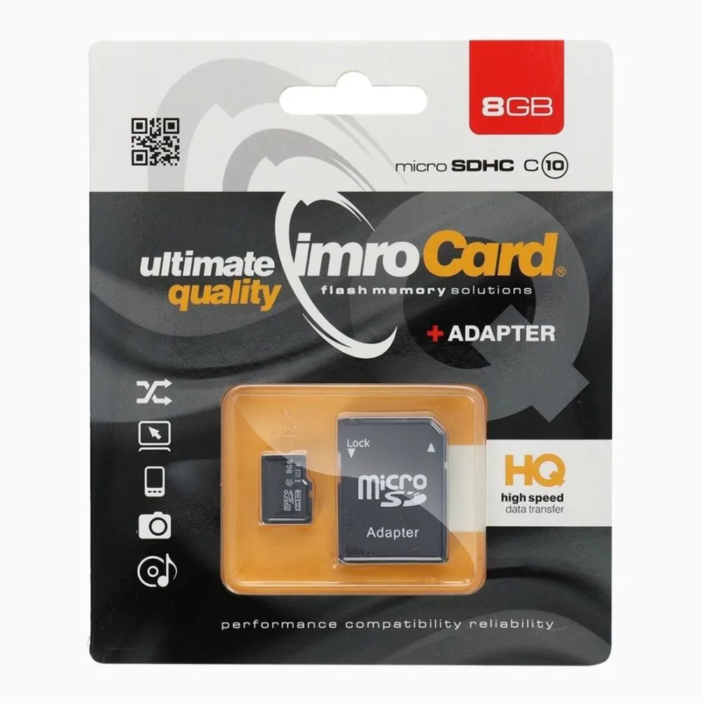Paměťová karta Imro microSD 8GB s adaptérem / Class 10 UHS
