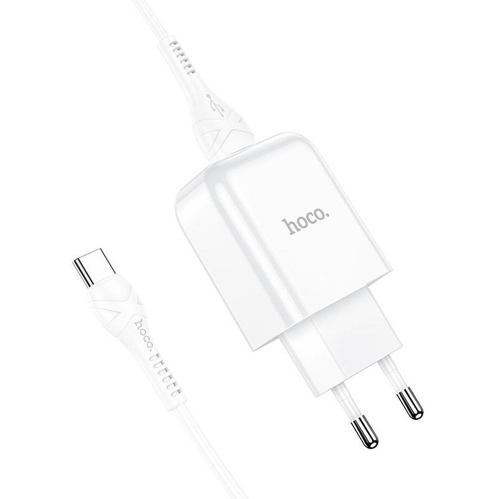 HOCO cestovní nabíječka USB + kabel Typ C 2A N2 Vigor bílá