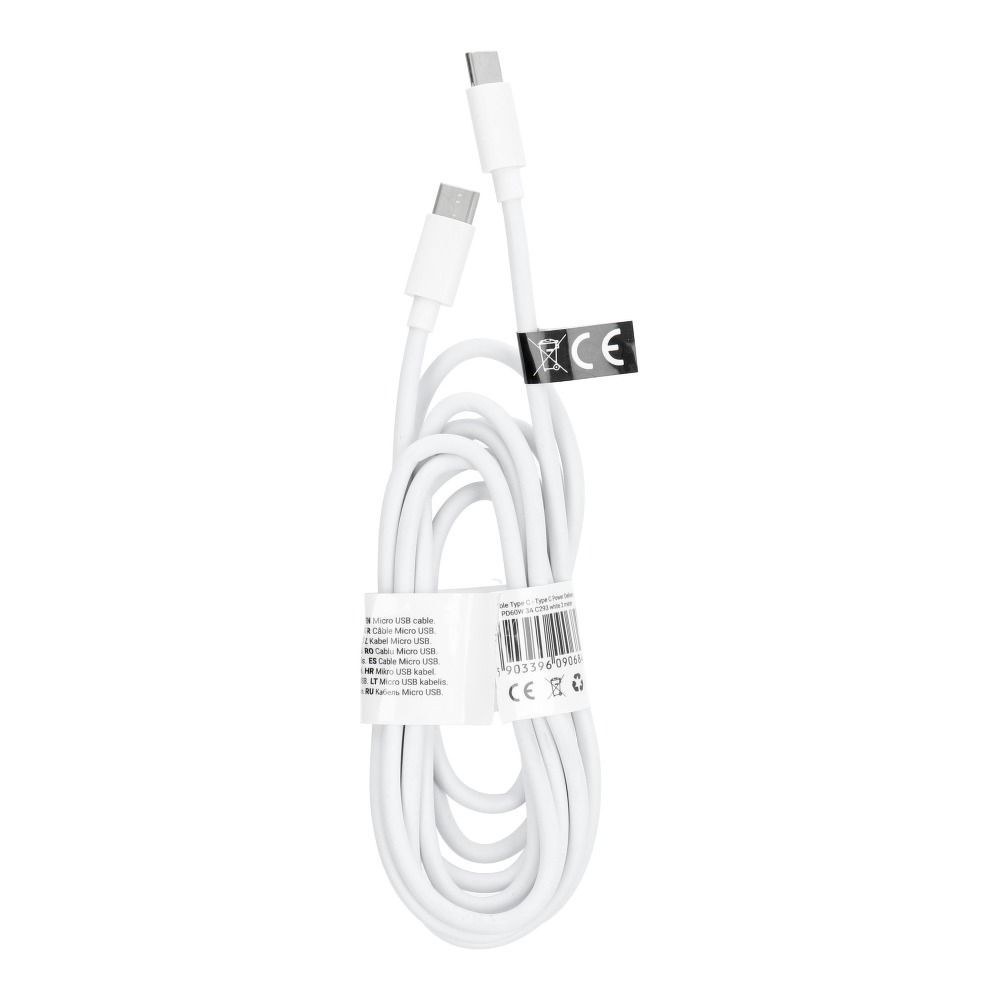 Kabel Typ C - Typ C Napájení PD60W 3A C293 bílý 2 metry