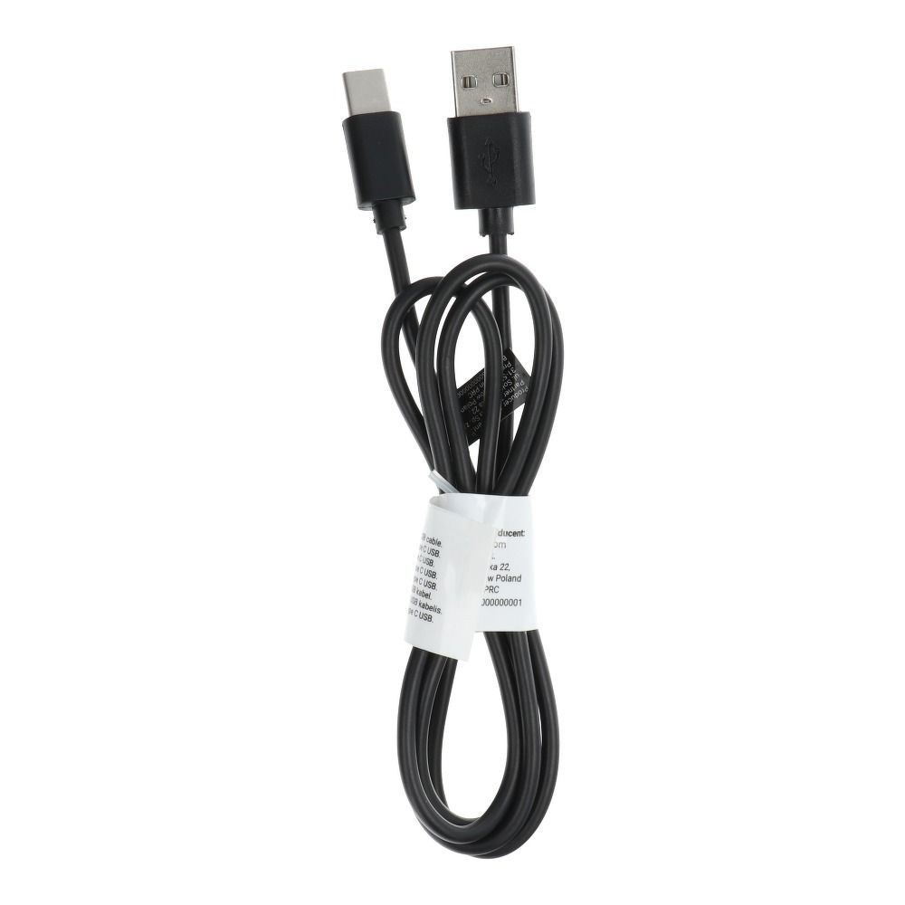 Kabel USB - Typ C 2.0 C366 black 1 metr (konektor dlouhý: 8 mm)