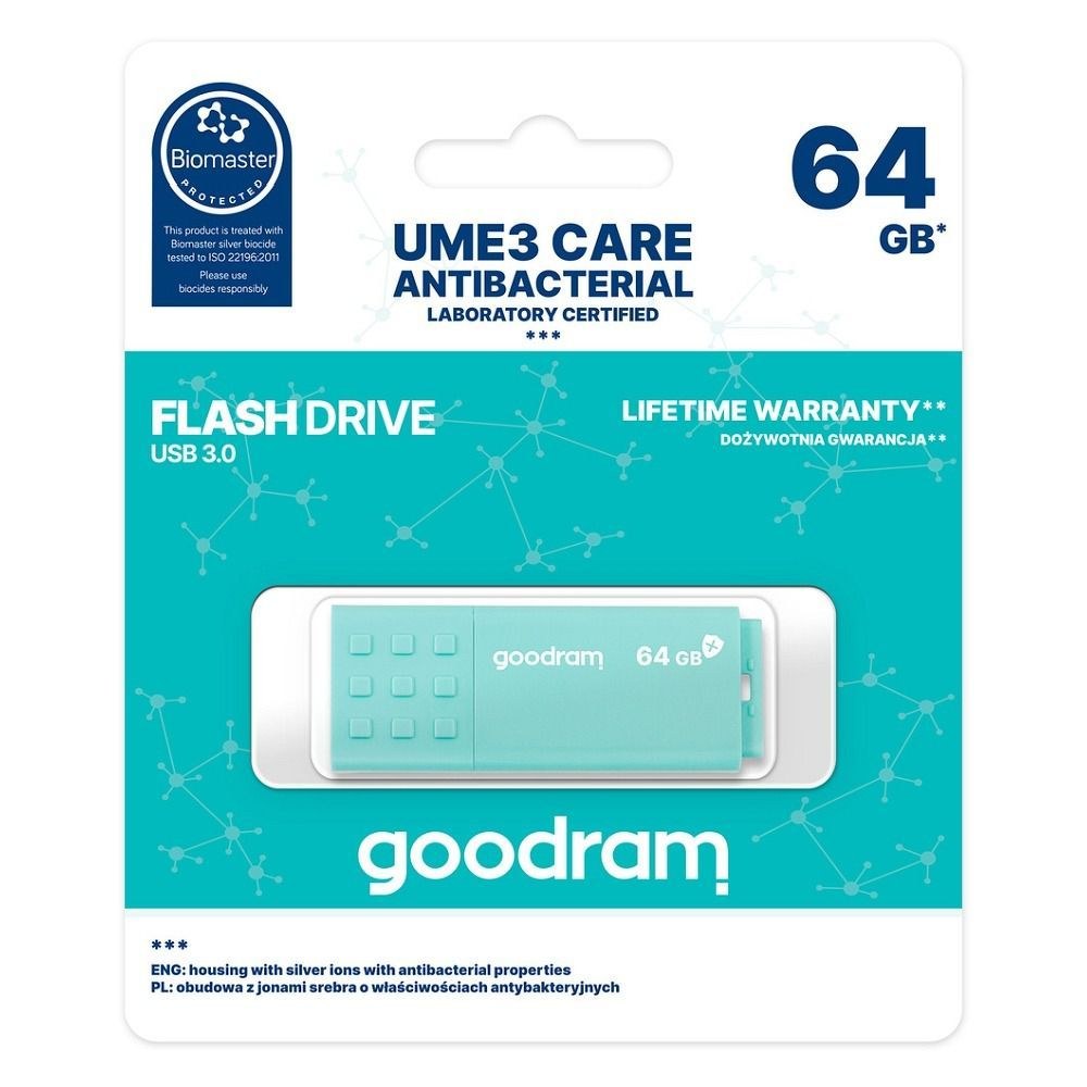 Paměť USB GOODRAM UME3 Care 64 GB USB 3.0 (chráněno Biomaster)