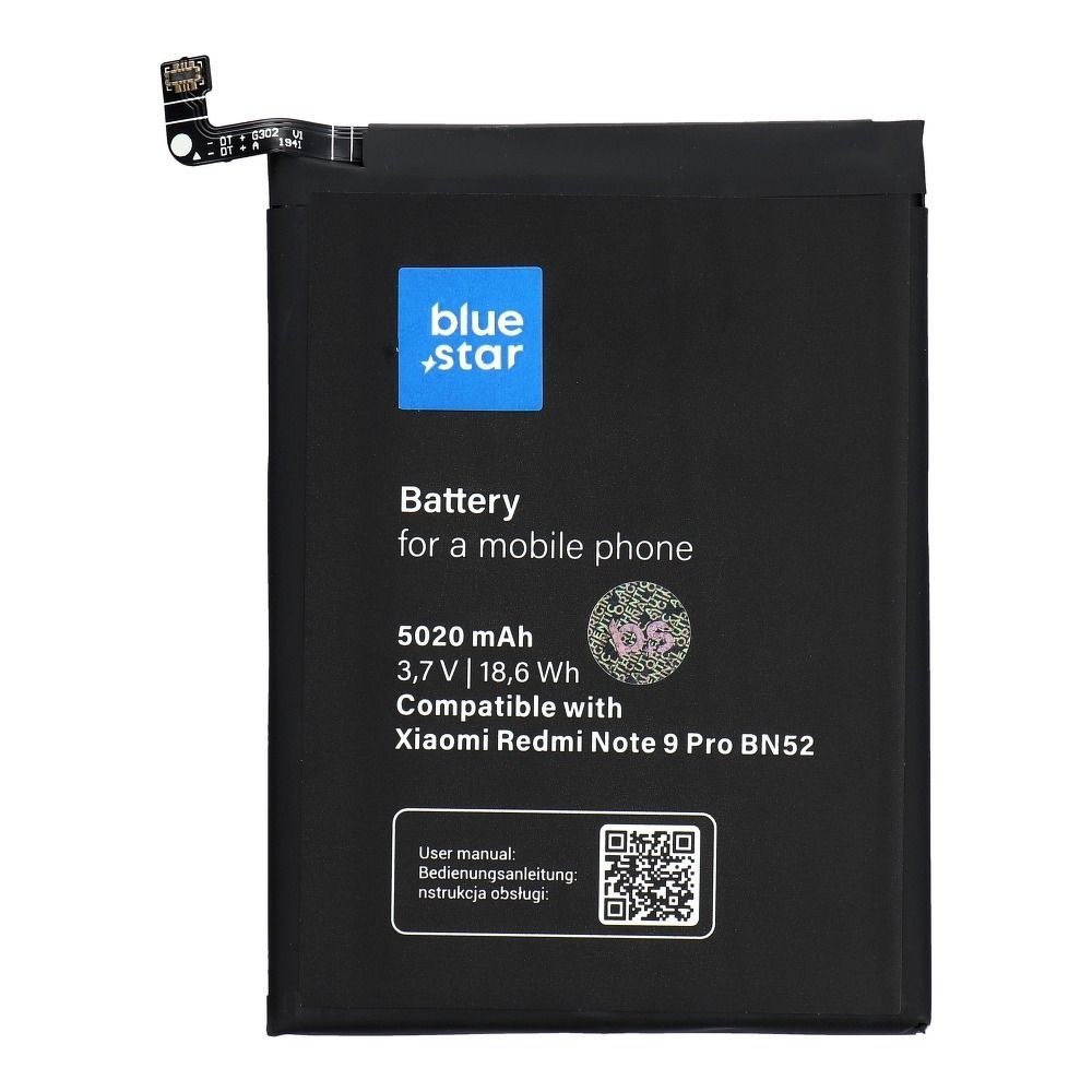 Baterie pro Xiaomi Redmi Note 9 PRO (BN52) 5020 mAh Li-Ion Blue Star