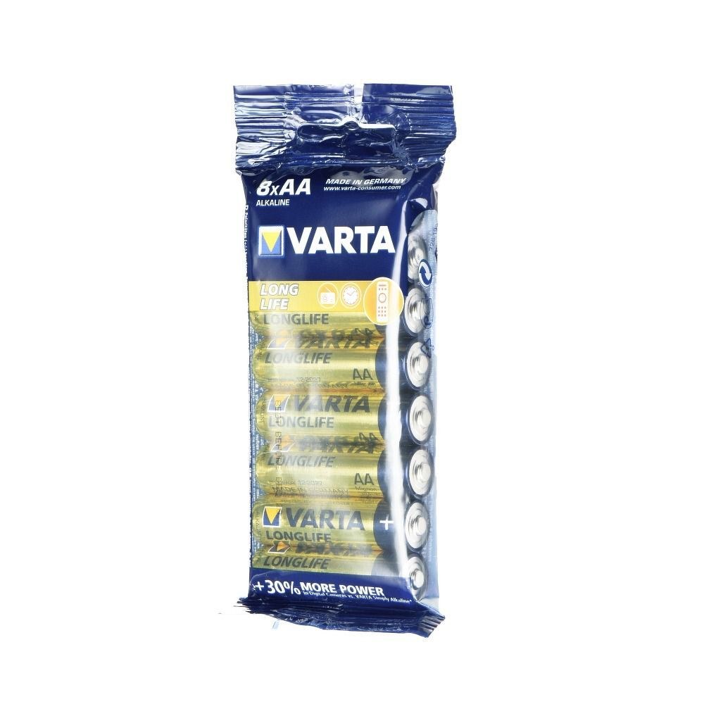 Alkalická baterie Varta R6 (AA) 8 ks. Dlouhý život