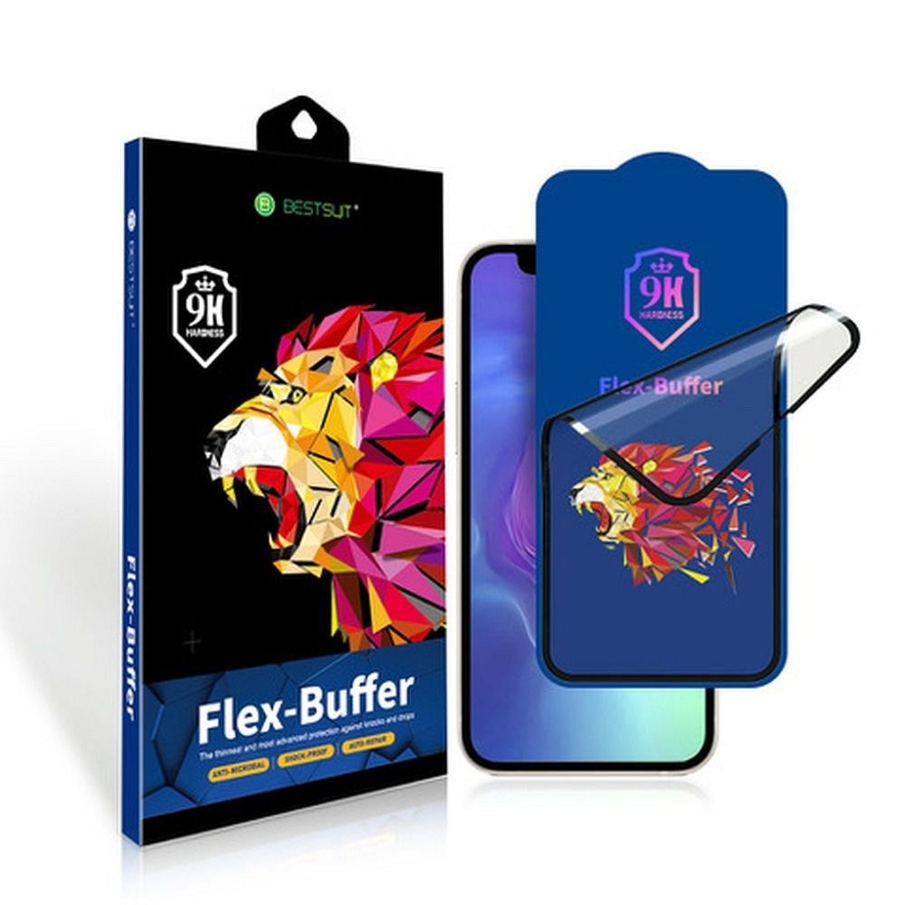 Bestsuit Flex-Buffer Hybrid Glass 5D s antibakteriální vrstvou Biomaster pro Apple iPhone 13 mini 5,4" ČERNÁ
