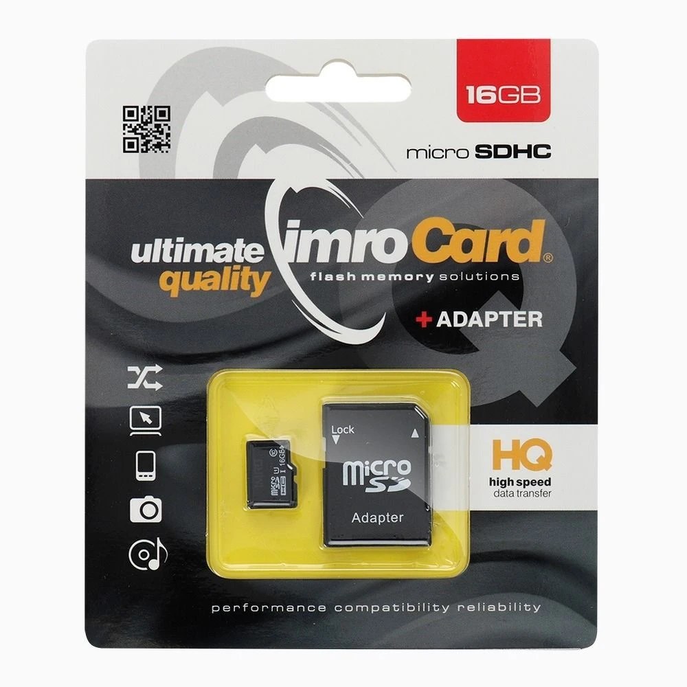 Paměťová karta Imro microSD 16GB s adaptérem / Class 10 UHS