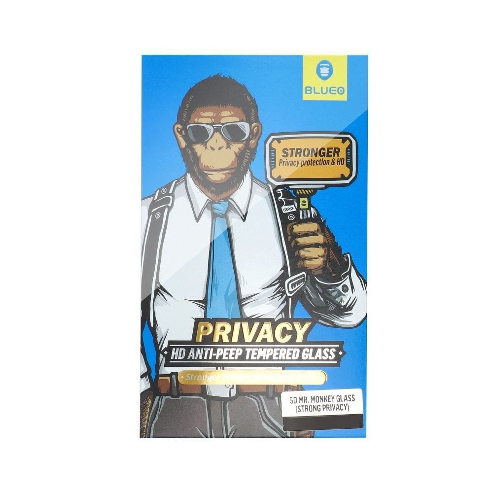 5D sklo Mr. Monkey Glass – Apple iPhone 13 Pro black (silné soukromí)