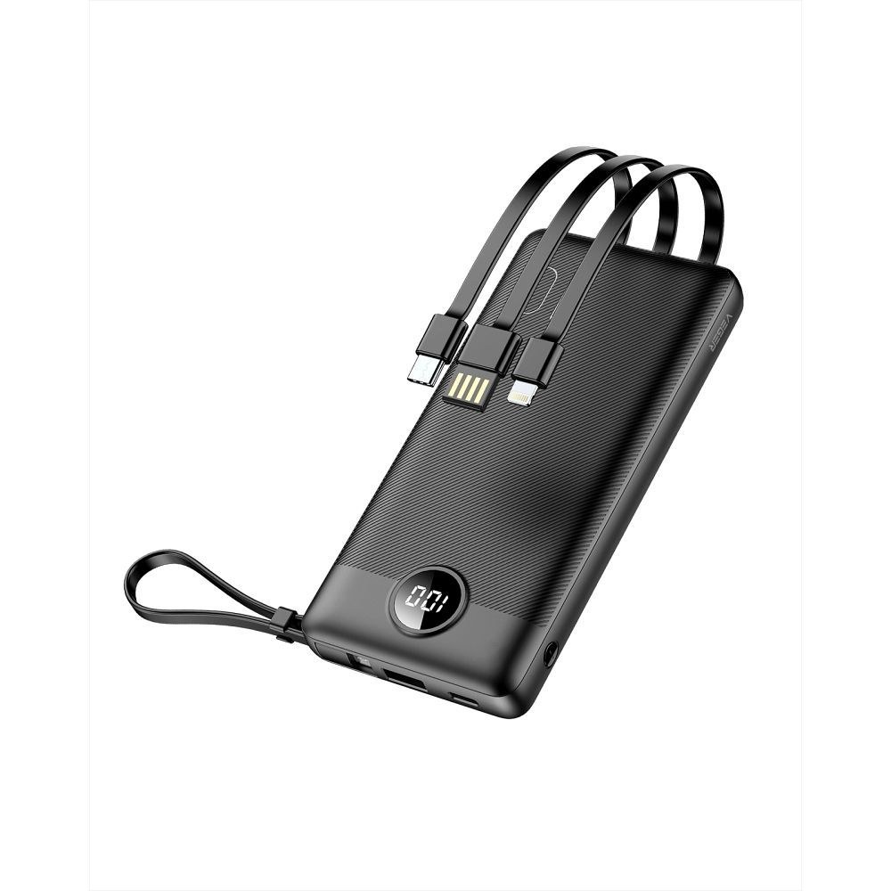 Power banka VEGER C10 - 10 000 mAh (Micro + Typ C + Lightning 8-pin) černá