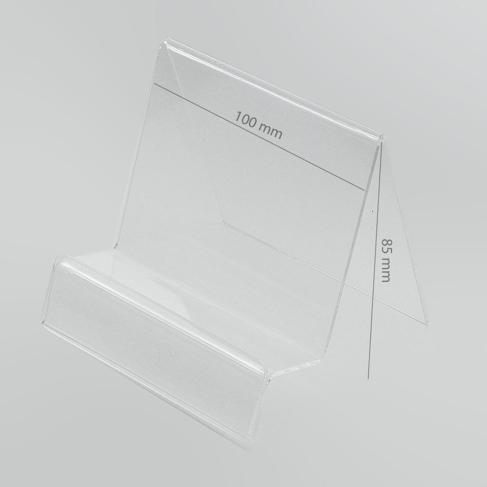 Plexi vertikální držák s místem pro cenu (navi/tablet)