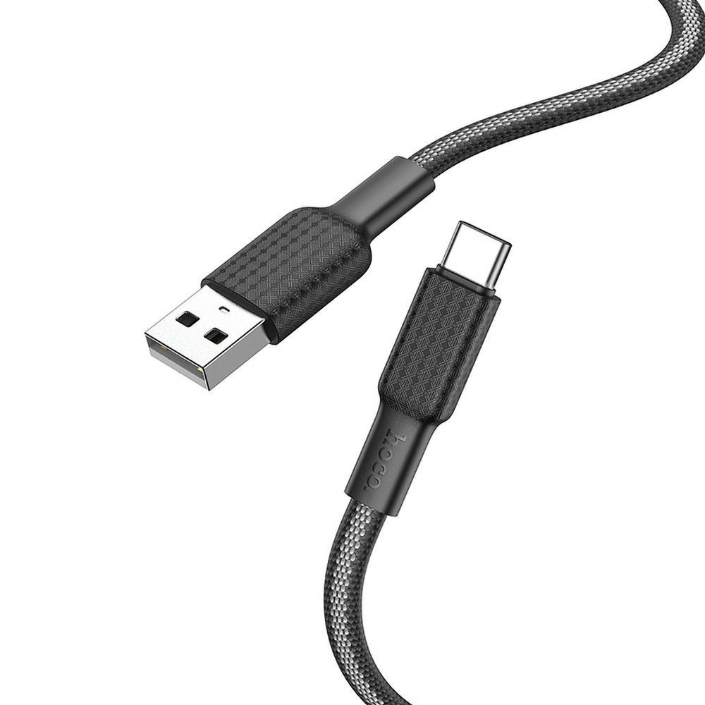 HOCO kabel USB to Type C 3A Jaeger X69 1m černá bílá