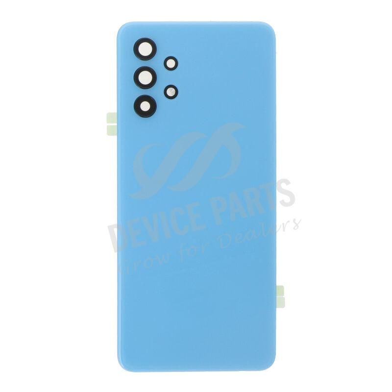 Kryt baterie + lepidlo na kryt baterie + čočka a rámeček zadního fotoaparátu pro Samsung Galaxy A32 Blue Originál