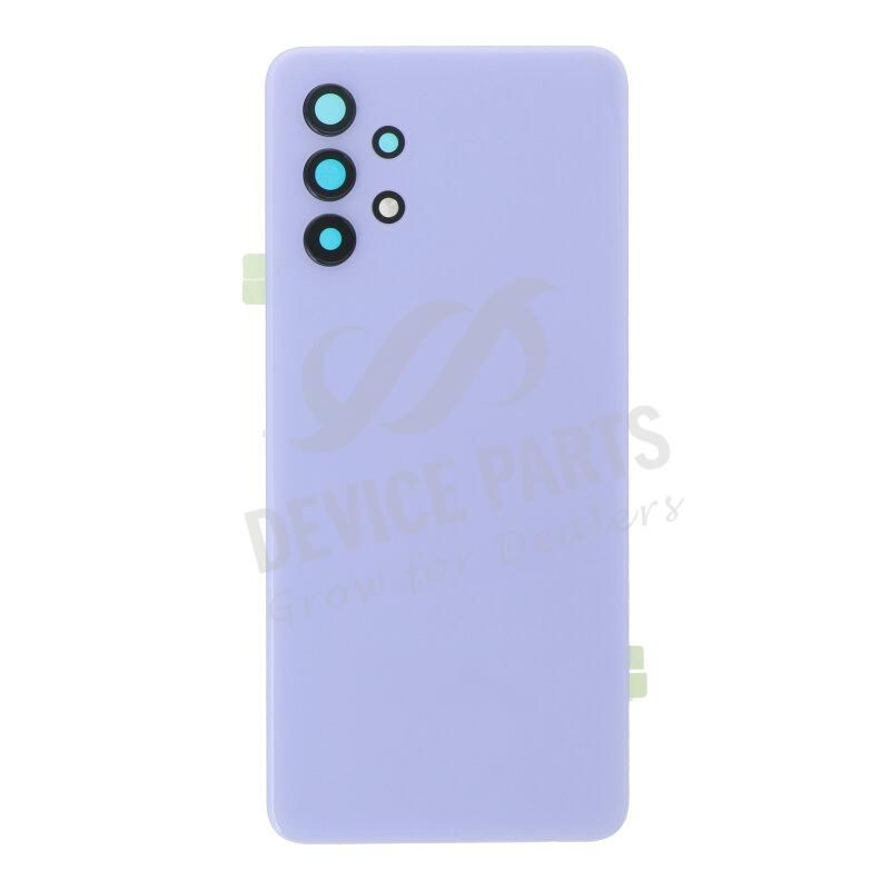 Kryt baterie + lepidlo na kryt baterie + čočka a rámeček zadního fotoaparátu pro Samsung Galaxy A32 Purple Originál