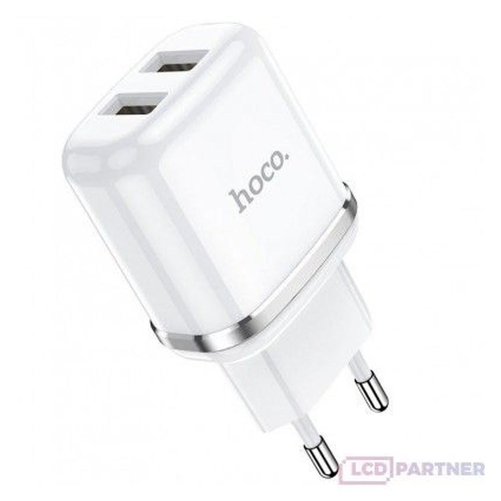 Hoco. N4 dual USB nabíječka bílá