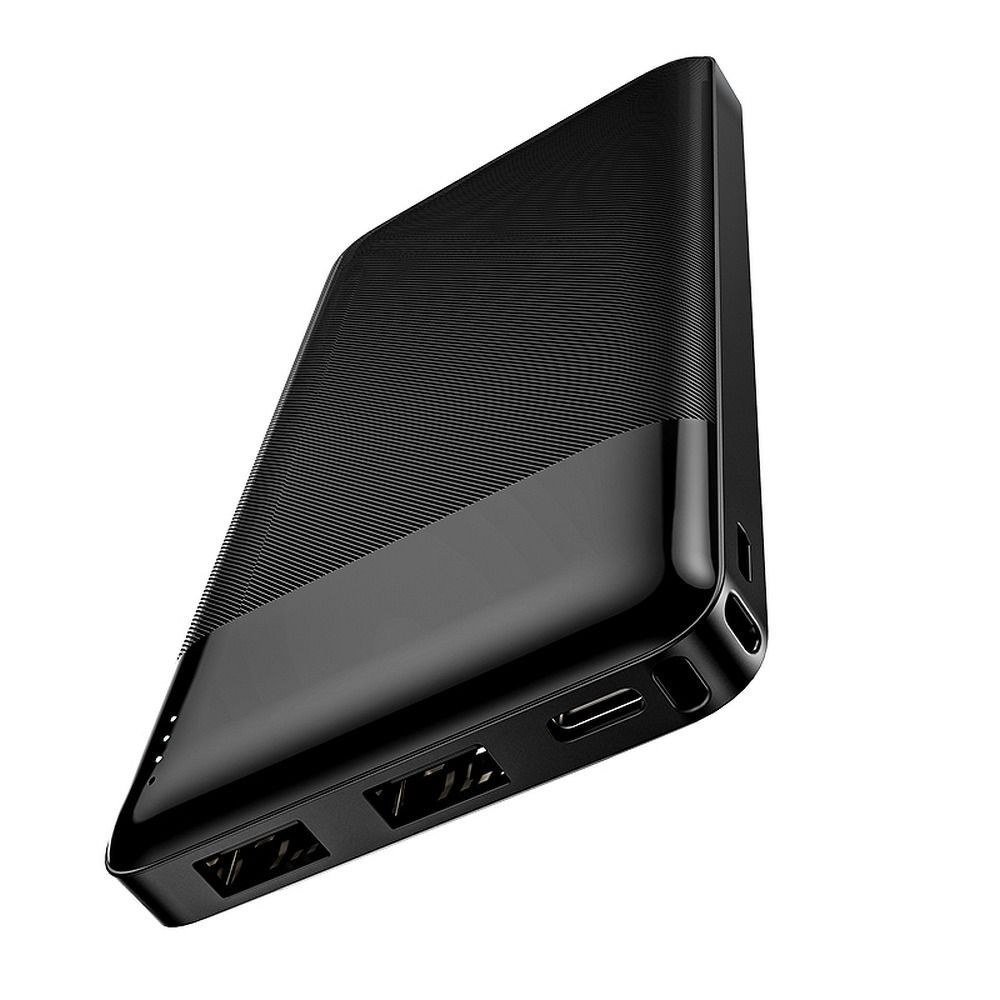 HOCO POWER BANK 10 000mAh s LCD 2A 2xUSB + Typ C J72 černá
