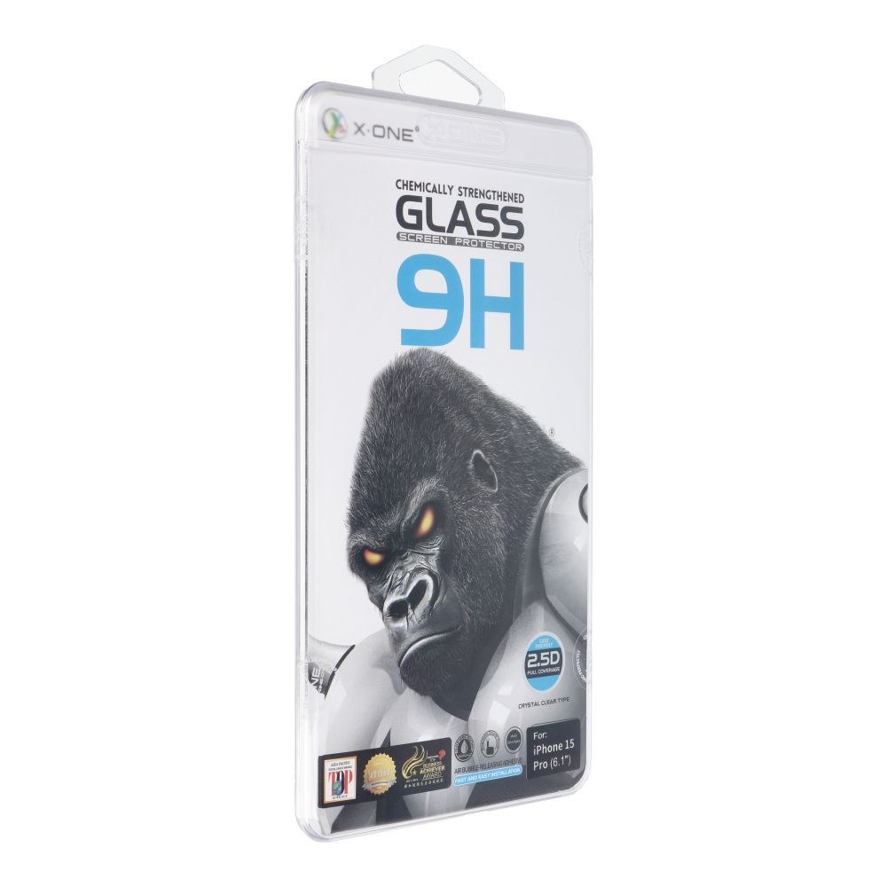 X-ONE Full Cover Extra Strong Crystal Clear - pro iPhone 15 Pro tvrzené sklo 9H