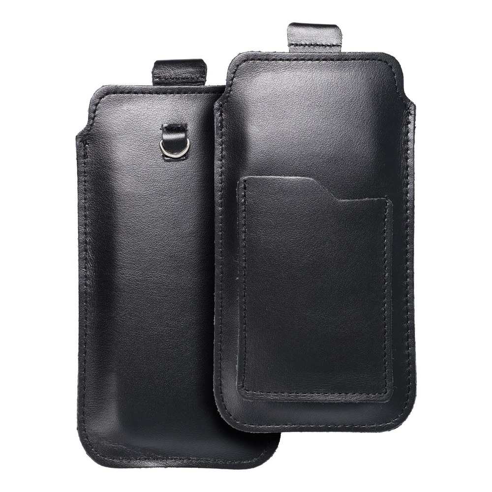 ROYAL - Kožená univerzální kapsa na blat / černá - Velikost XL - IPHONE 13 PRO MAX / 14 PRO MAX / SAMSUNG S21 PLUS / S20 FE / A50 / A51 5G / HUAWEI P30 PRO / P40 PRO / OPPO A98 5G