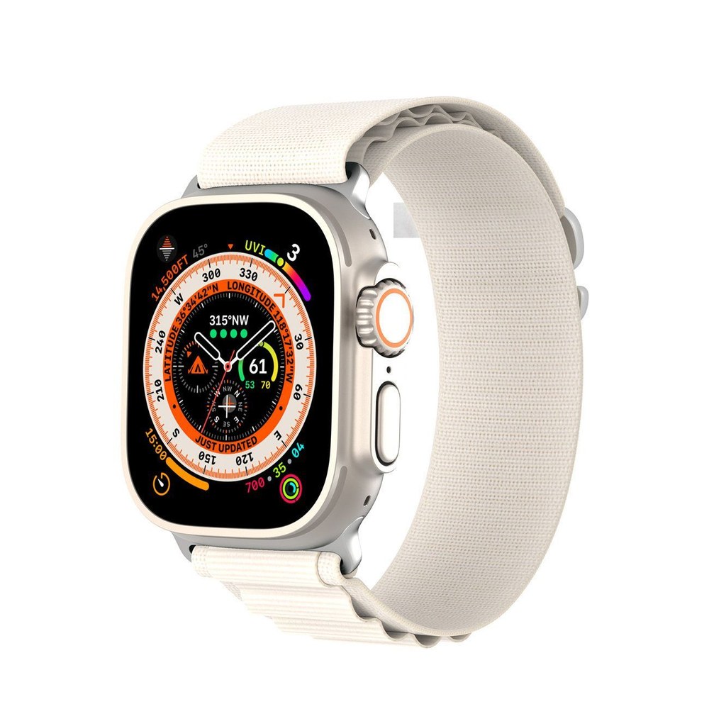 DUX DUCIS GS - tkaný nylonový řemínek pro Apple Watch 42/44/45/49 mm platinium