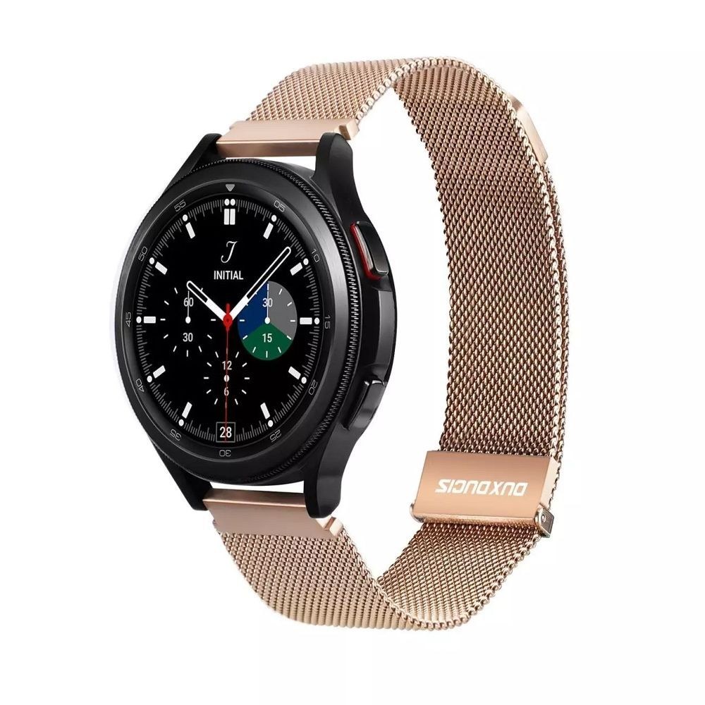 DUX DUCIS Milanese - magnetický řemínek z nerezové oceli pro Samsung Galaxy Watch / Huawei Watch / Honor Watch (20mm pásek) zlatý