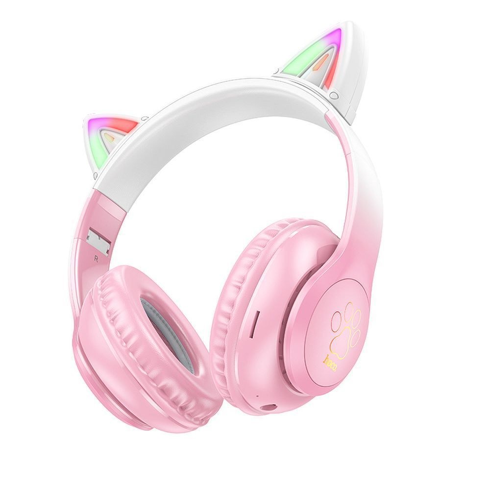 HOCO sluchátka bluetooth W42 Cat Ear třešňový květ
