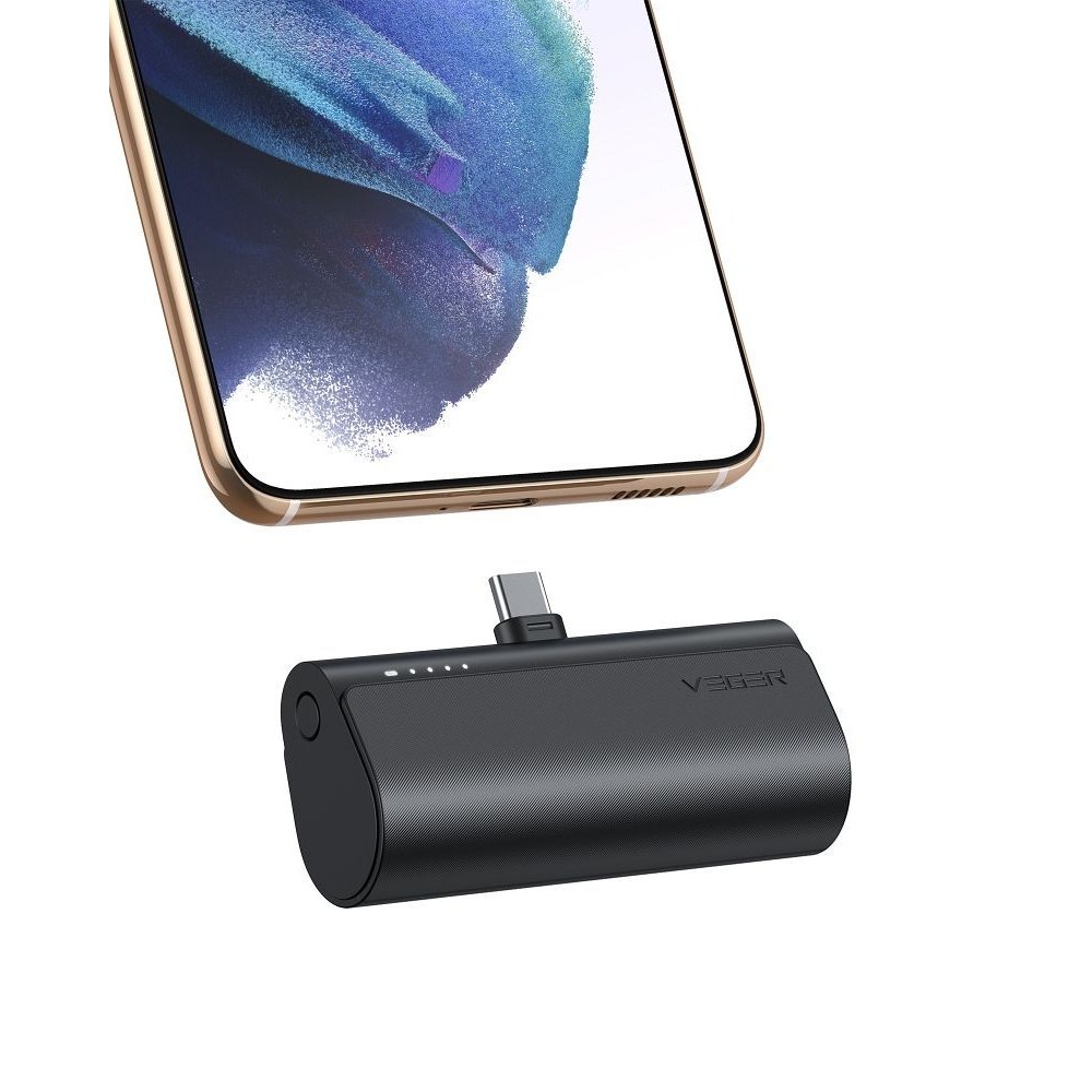 Powerbanka VEGER PlugOn - 5000mAh se zabudovanou pro typ C PD20W černá (W0556P)
