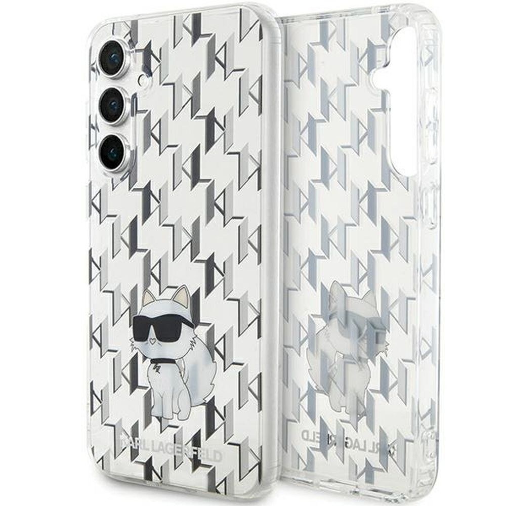 Originální čelní pouzdro KARL LAGERFELD KLHCS23FEHNCMKLT pro Samsung S23 FE (monogram / transparentní)
