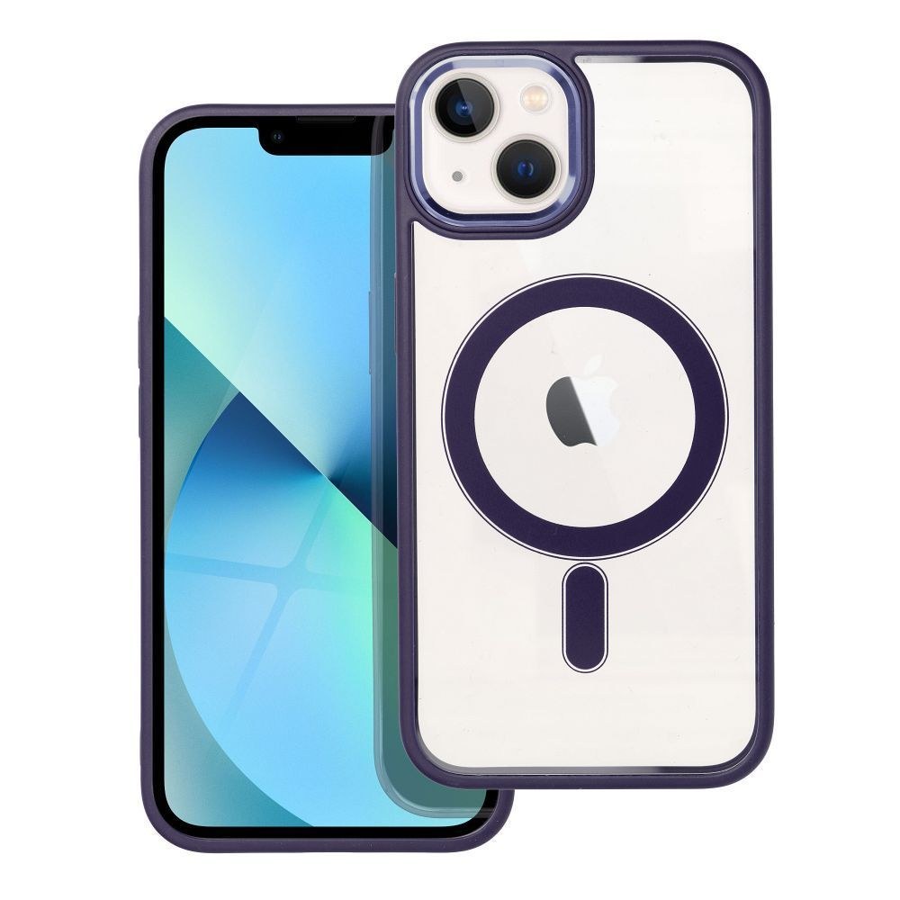 Pouzdro Color Edge Mag Cover kompatibilní s MagSafe pro IPHONE 13 tmavě fialové