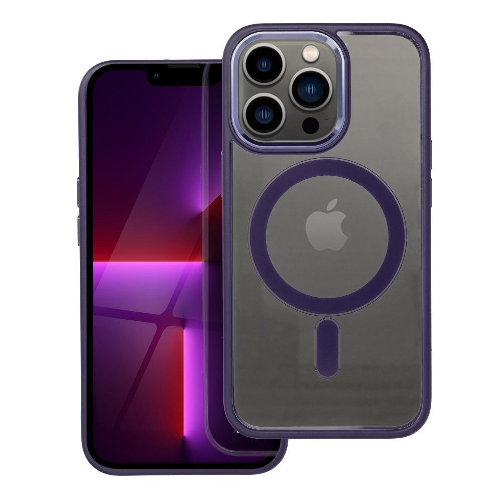 Pouzdro Color Edge Mag Cover kompatibilní s MagSafe pro IPHONE 13 PRO tmavě fialové