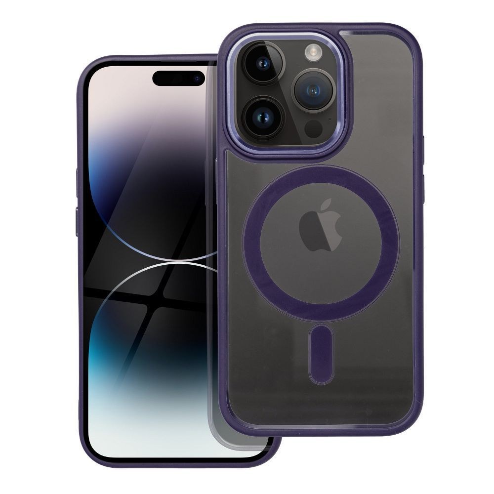 Pouzdro Color Edge Mag Cover kompatibilní s MagSafe pro IPHONE 14 PRO tmavě fialové