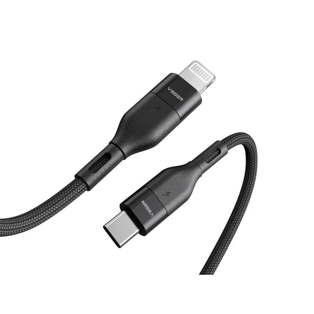 VEGER kabel typu C do Apple Lightning 8-pin PD 65W 3A CL01 1,2m black