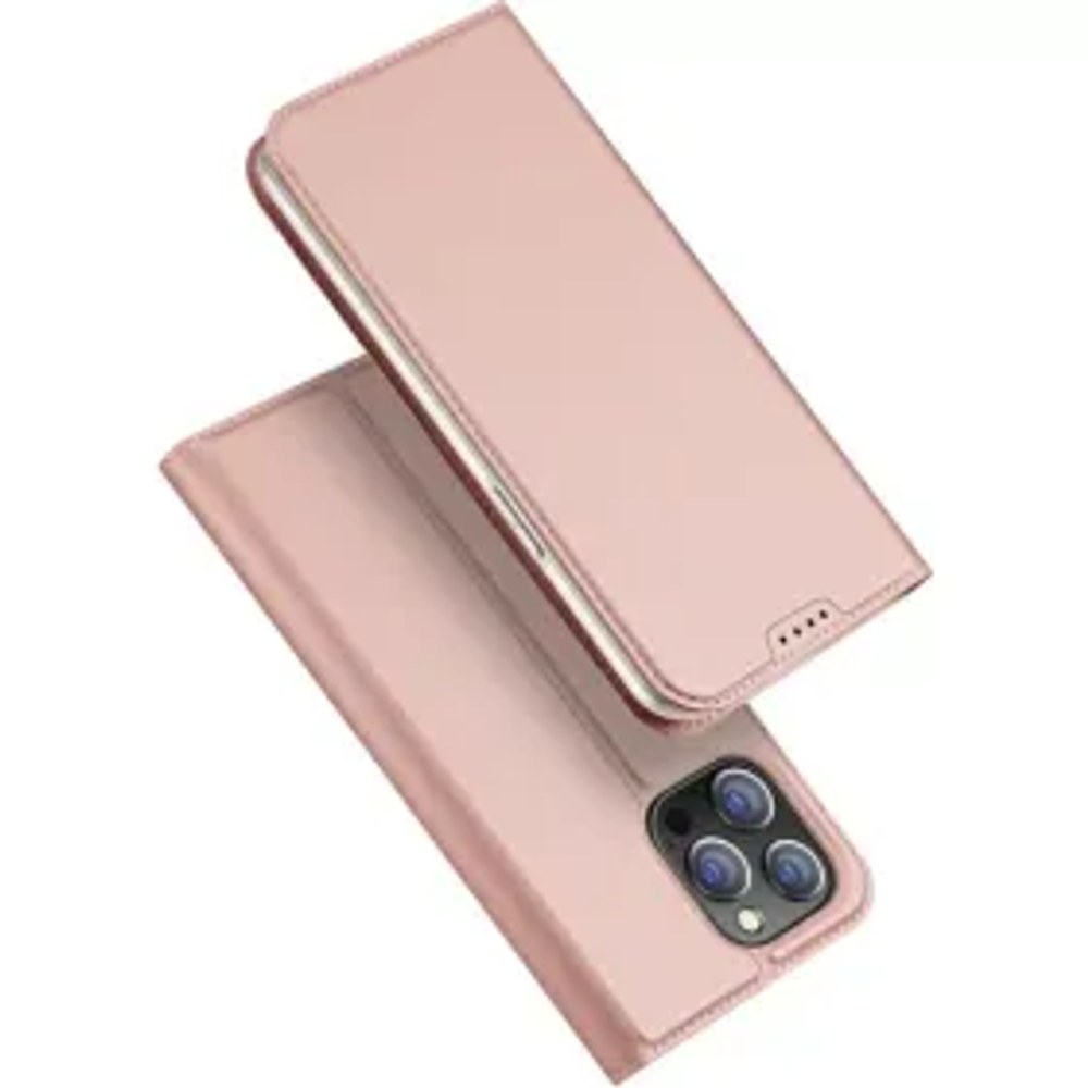 DUX DUCIS Skin Pro - hladké kožené pouzdro pro Apple iPhone 15 Pro rose