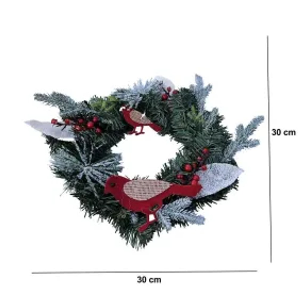 Vánoční dekorace na věnec 30 cm RC-K-512 zelená