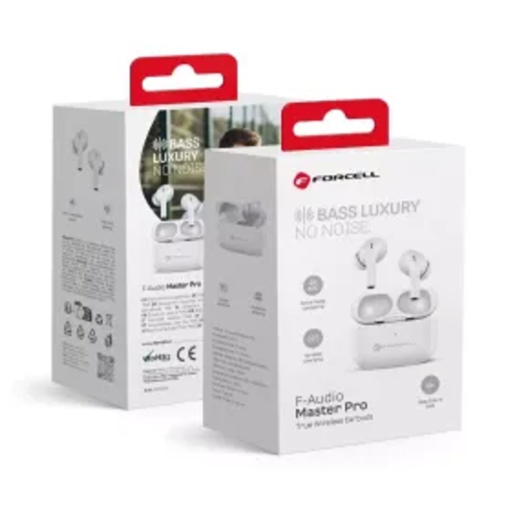 F-AUDIO Master Pro bezdrátová sluchátka bluetooth TWS bílá