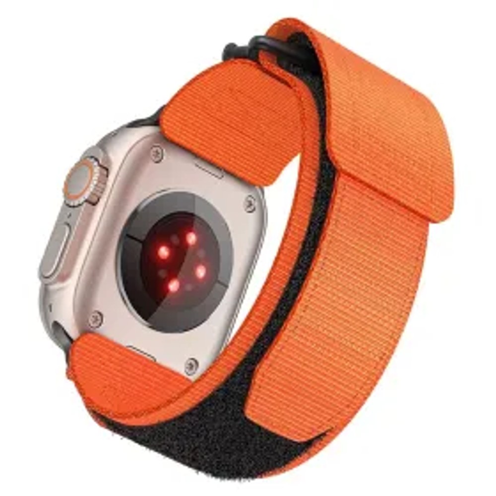 Nylonový řemínek F-DESIGN FA05 pro hodinky APPLE Watch 42 / 44 / 45 / 49 mm oranžový