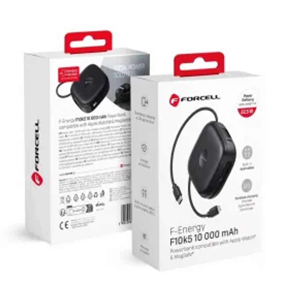 Powerbanka F-ENERGY F10K5 kompatibilní s MagSafe PD3.1 QC3.0 3A 22,5W 10000 mAh černá