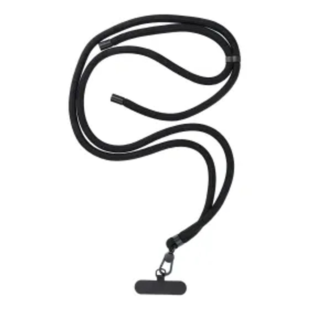 SWING (8mm) přívěsek na telefon s nastavitelnou délkou / délka kabelu 165cm (max 82,5cm ve smyčce) / na rameno nebo krk - černá