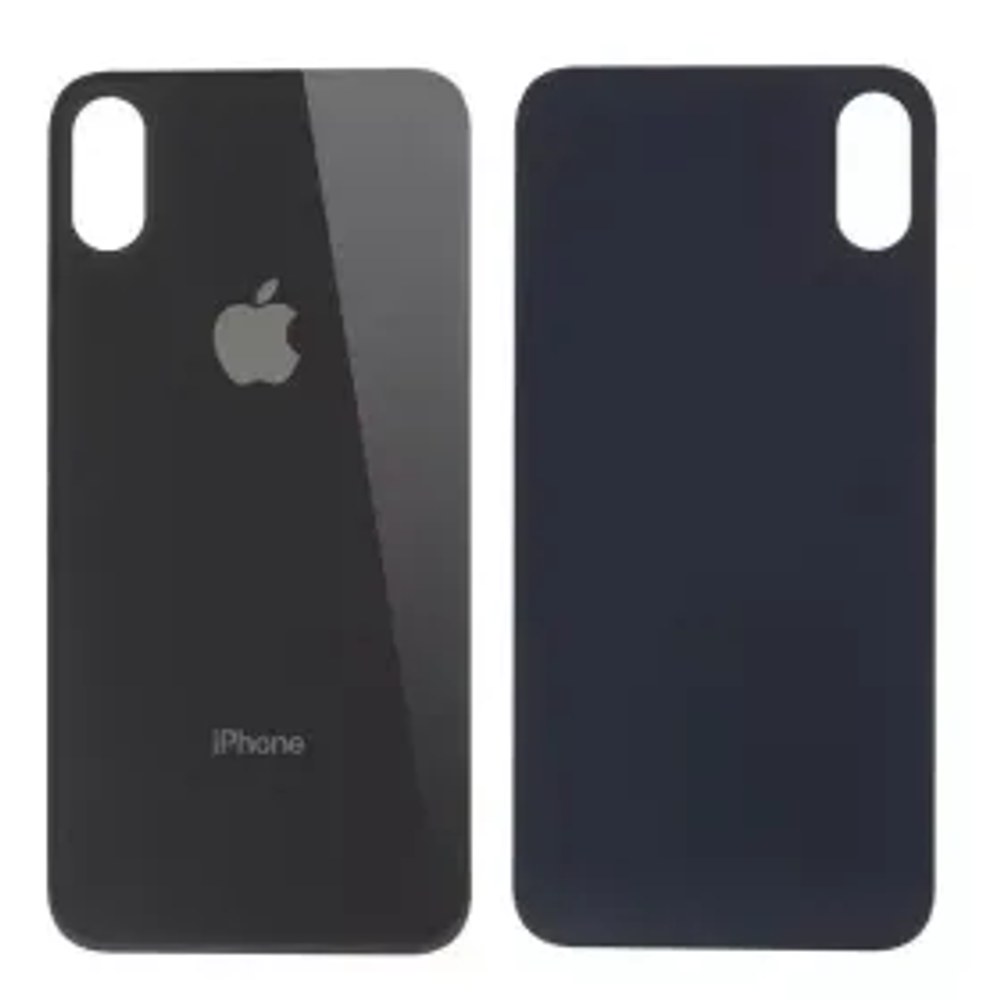 Kryt baterie sklo iPhone X BLACK s větším otvorem na kameru eu