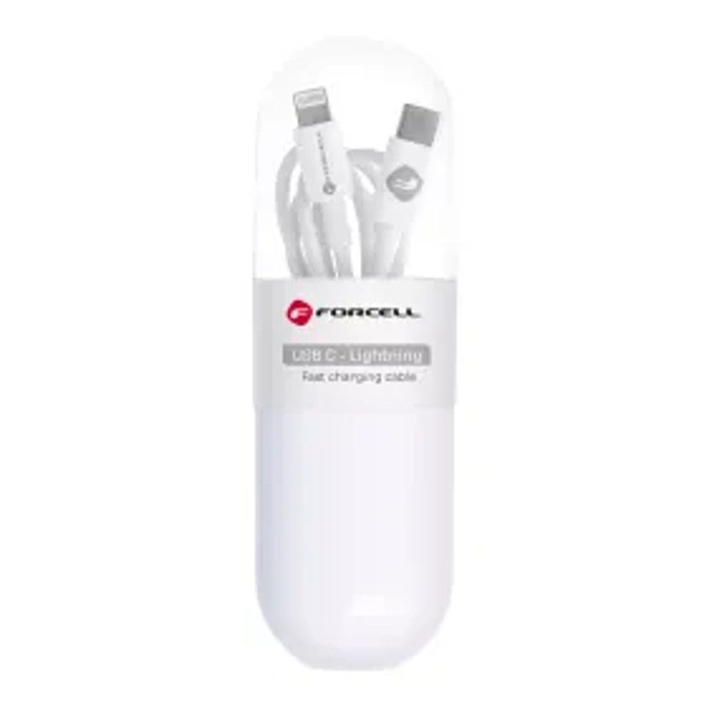 Kabel typu C k iPhone Lighnning 8pin Power Delivery PD20W C973 TUBE bílá 1 metr