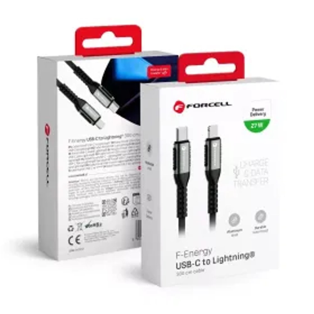 F-ENERGY C259 kabel Typ C k Lightning PD 3A 27W Kabel 3 m černý